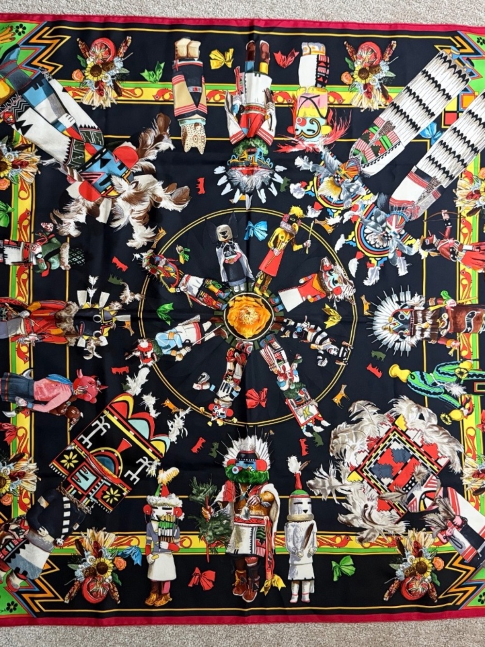 Hermes Kachinas Silk Square Scarf